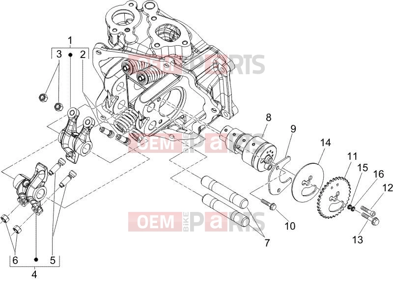 gilera 2005 Runner 125 VX 4T Engine » Rocking levers support unit