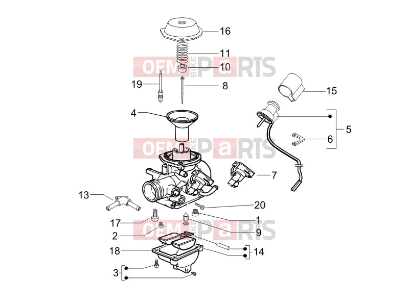 gilera 2007 Runner 125 VX 4T Engine » Carburetor's components