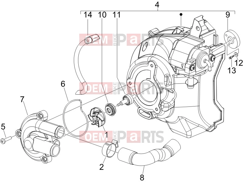 gilera 2005 Runner 200 VXR 4T Engine » Cooler pump