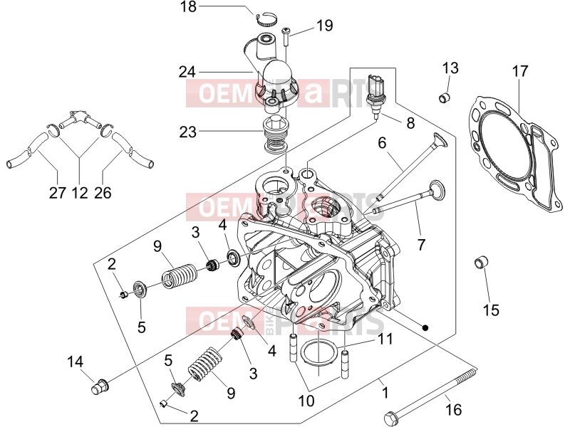 gilera 2005 Runner 200 VXR 4T Engine » Head unit - Valve