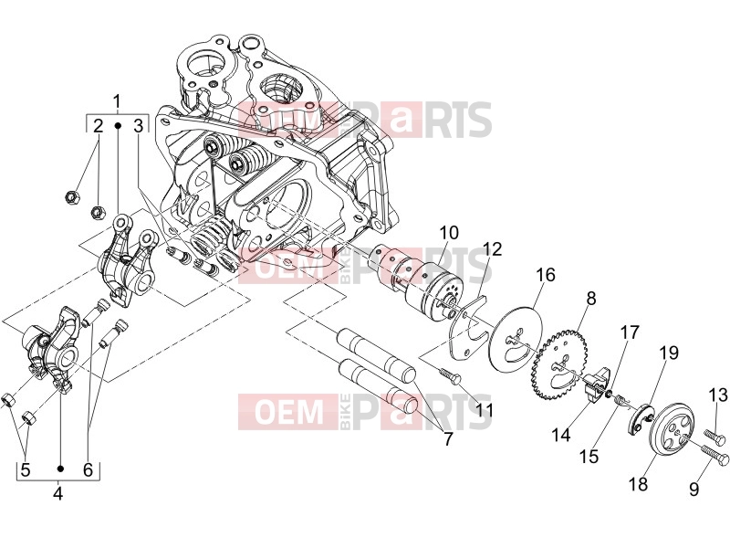 gilera 2005 Runner 200 VXR 4T Engine » Rocking levers support unit