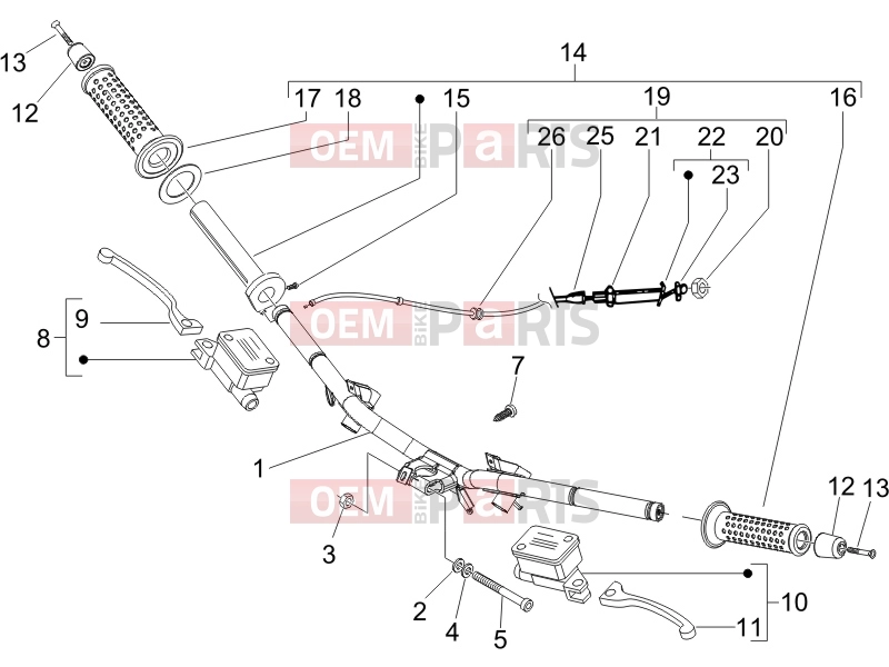 gilera 2005 Runner 200 Race VXR 4T Handlebars/Steering » Handlebars - Master cil.