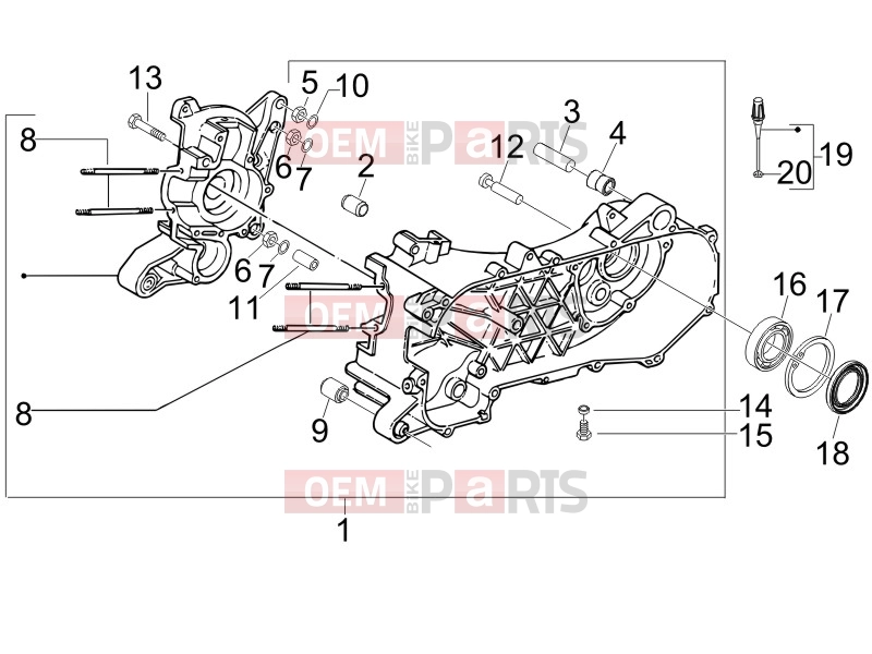 gilera 2010 Stalker 50 Engine » Crankcase