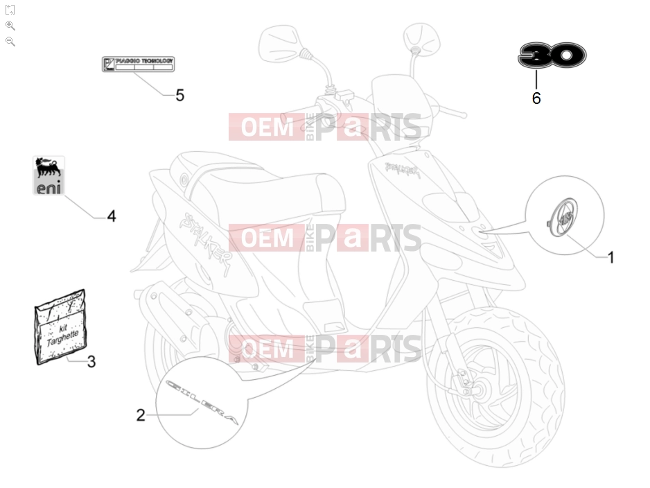 gilera 2011 Stalker 50 Frame - Plastic parts - Coachwork » Plates - Emblems