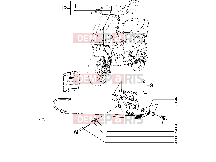 gilera Runner VX Suspensions-Wheels » Front brake caliper - Transmissions