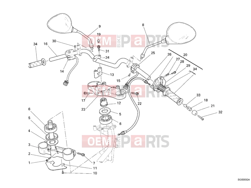 DUCATI 2008 Monster S4RS HANDLEBAR » HANDLE BAR
