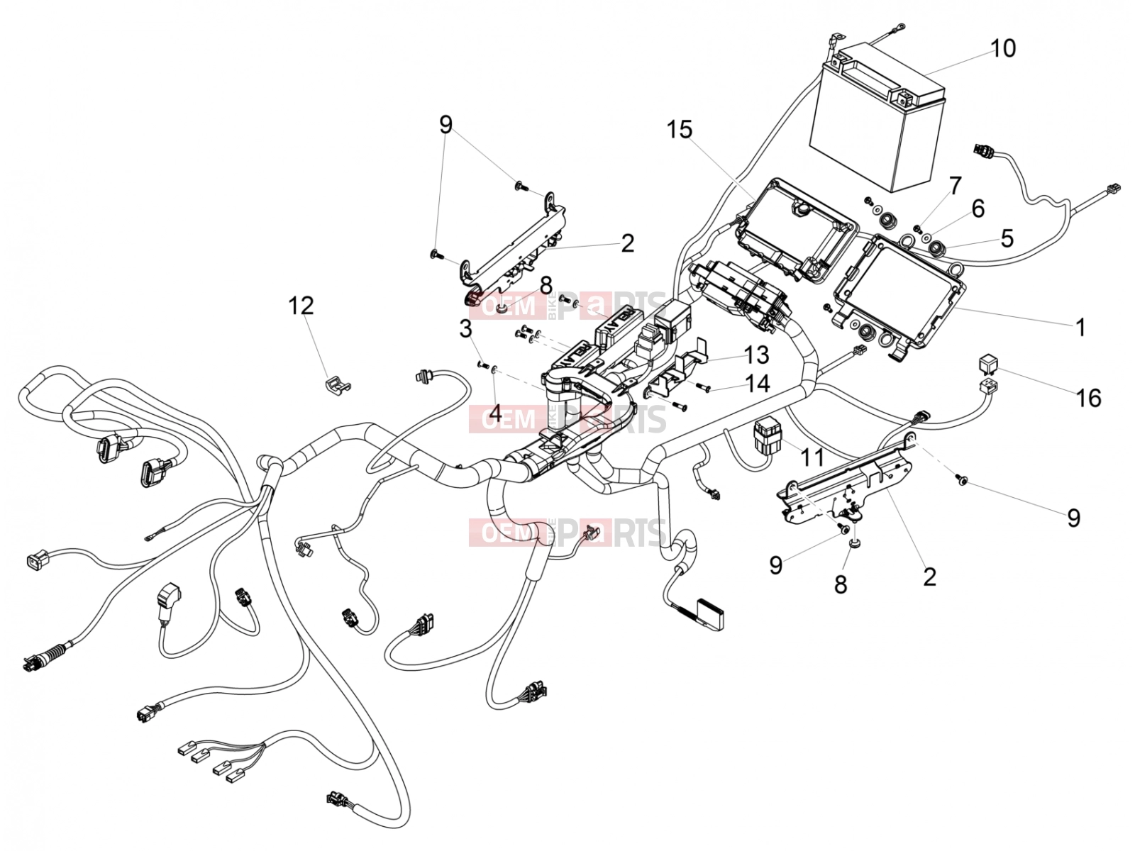MOTOGUZZI Eldorado 1400 ABS (USA) Electrical systems » Rear electrical system