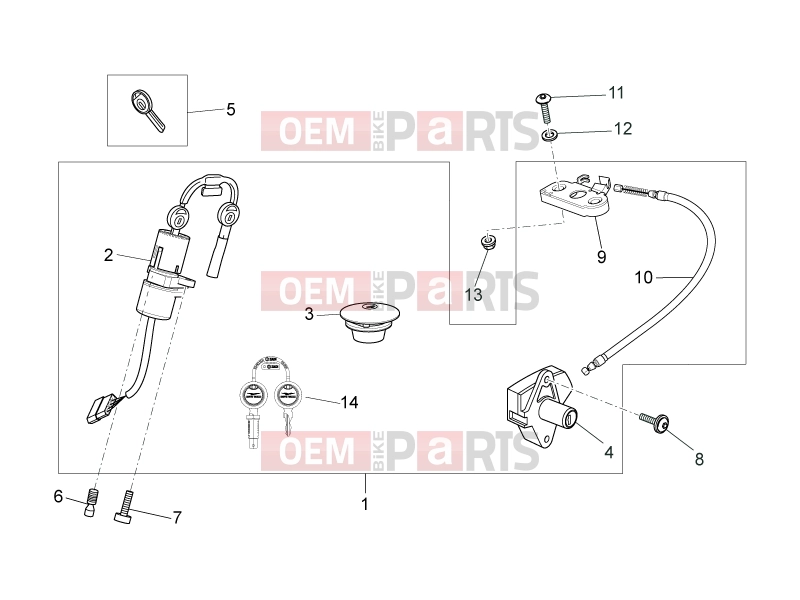 MOTOGUZZI Nevada 750 S FRAME » Lock hardware kit