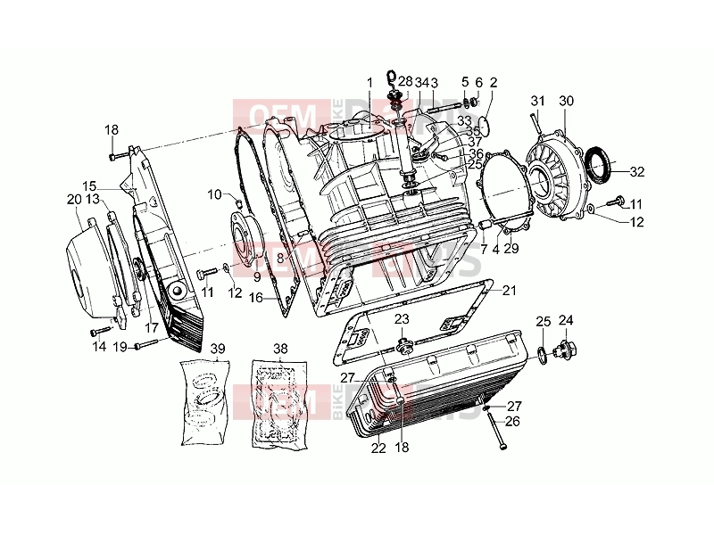 MOTOGUZZI SP 1000 ENGINE » Crankcase