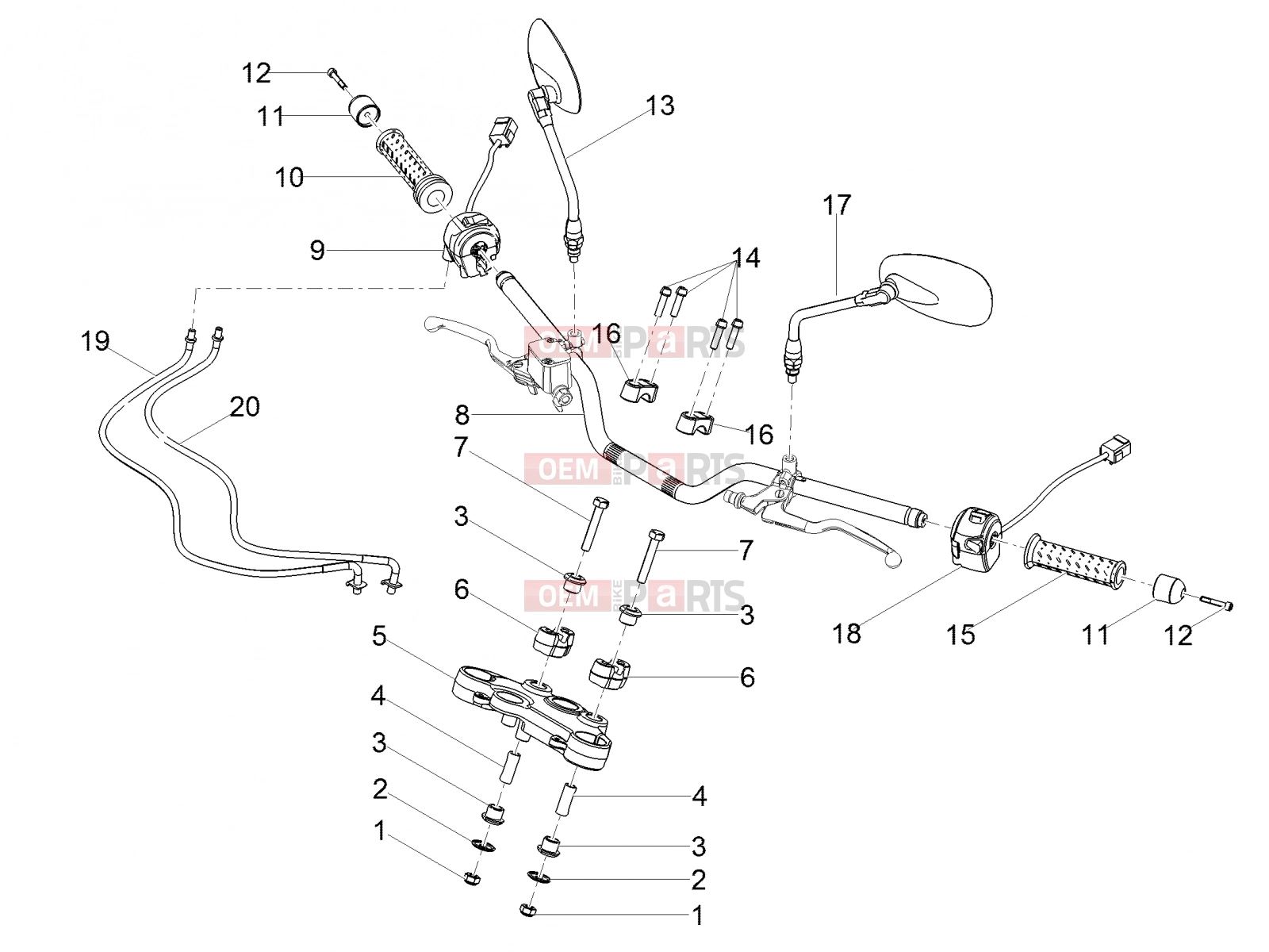 MOTOGUZZI V7 III Stone 750 E4 2019 (EMEA) Handlebar - Controls » Handlebar - Controls