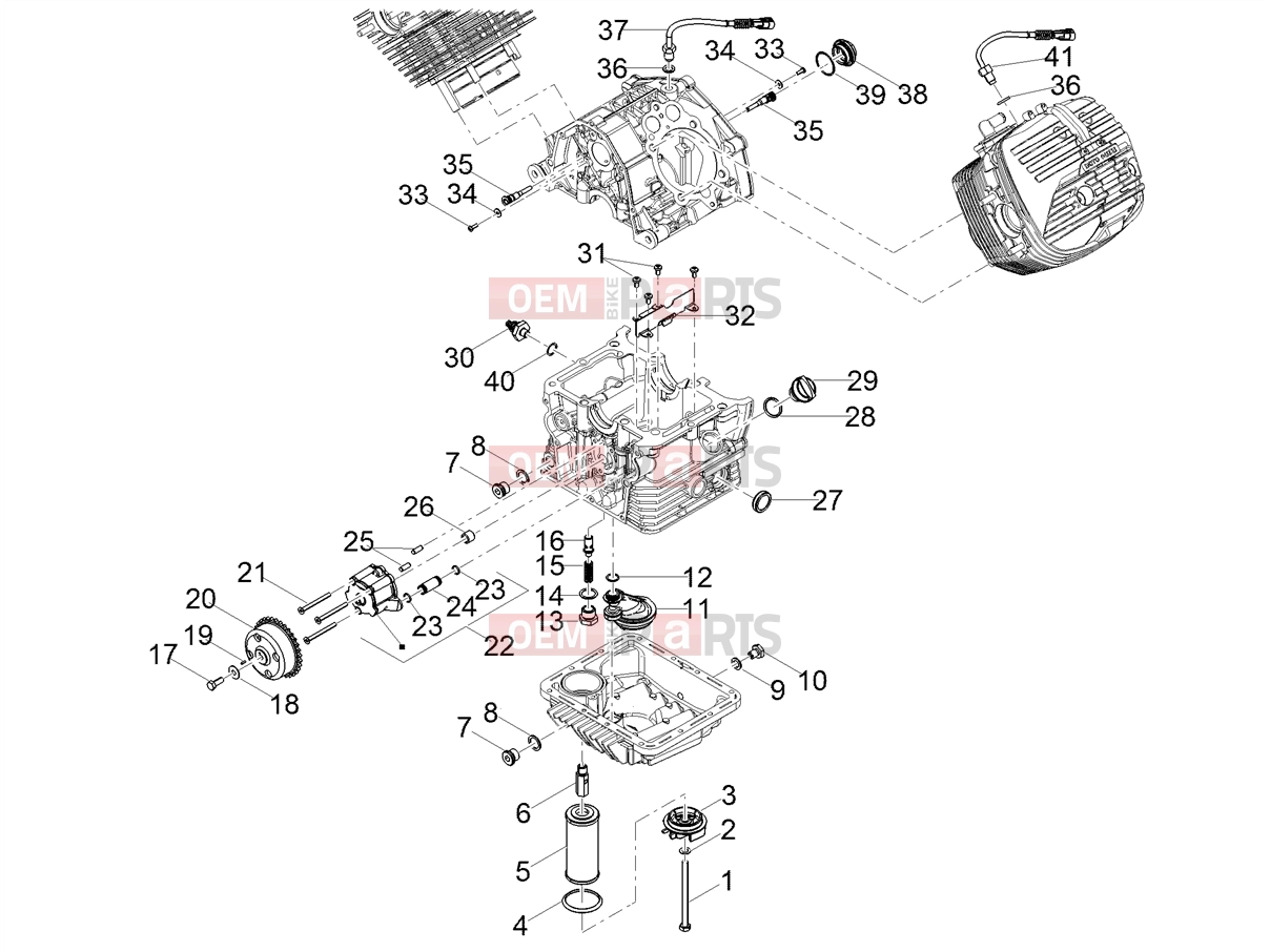 MOTOGUZZI V 85 TT e4 ABS 2019 (EMEA) Engine » Lubrication