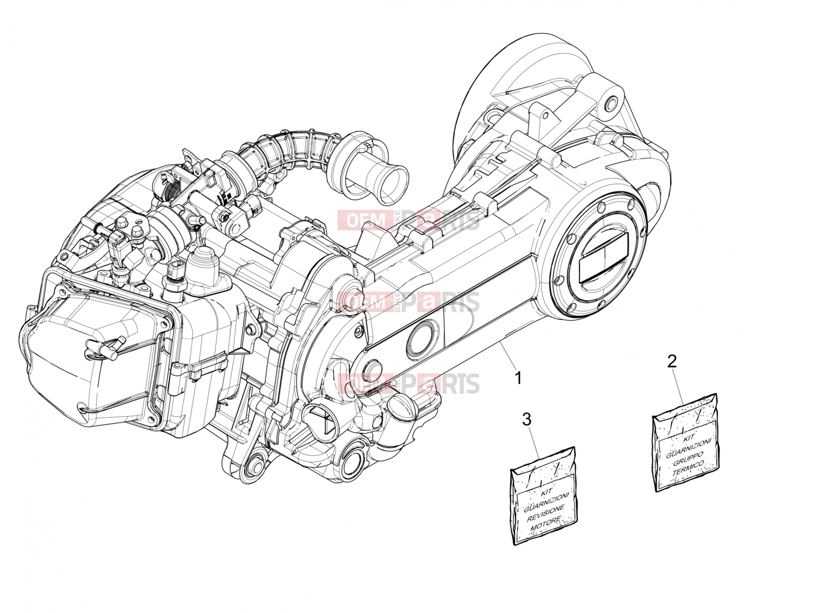 PIAGGIO Liberty 50 iGet 4T 3V (RP8CA11) Engine » Engine, assembly