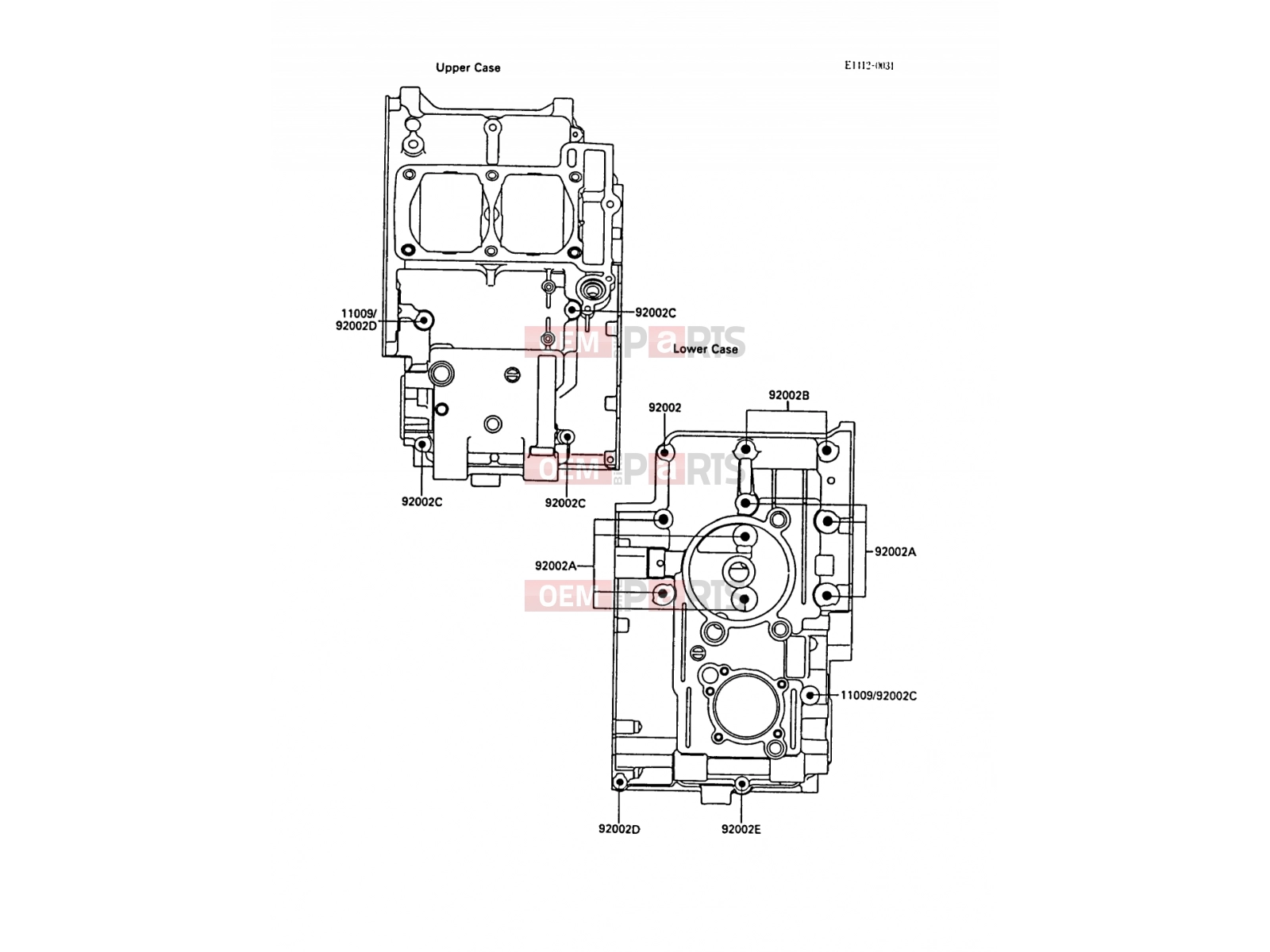 KAWASAKI 1989 Crankcase Bolt Pattern