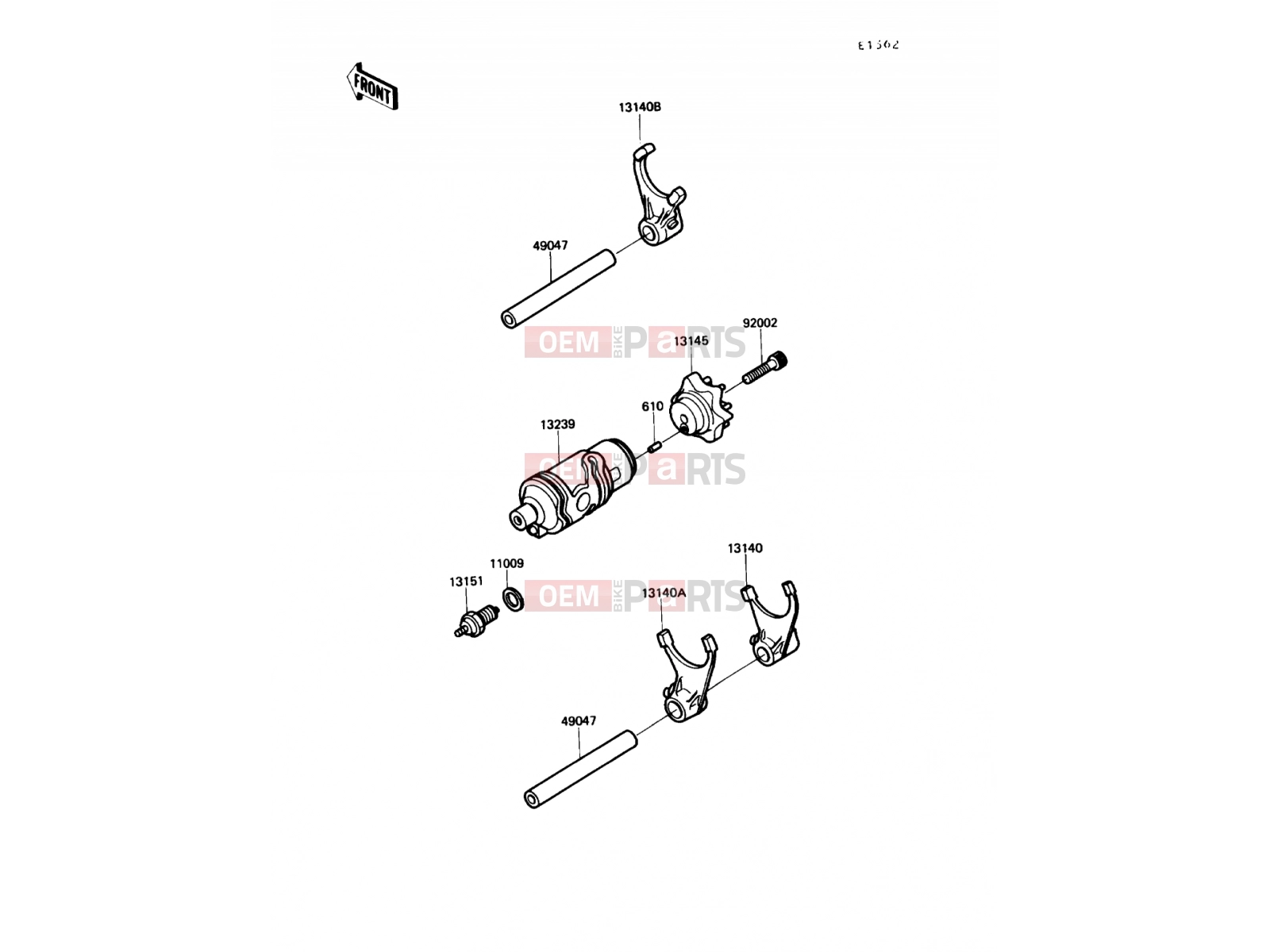 KAWASAKI 1989 Change Drum/Shift Fork