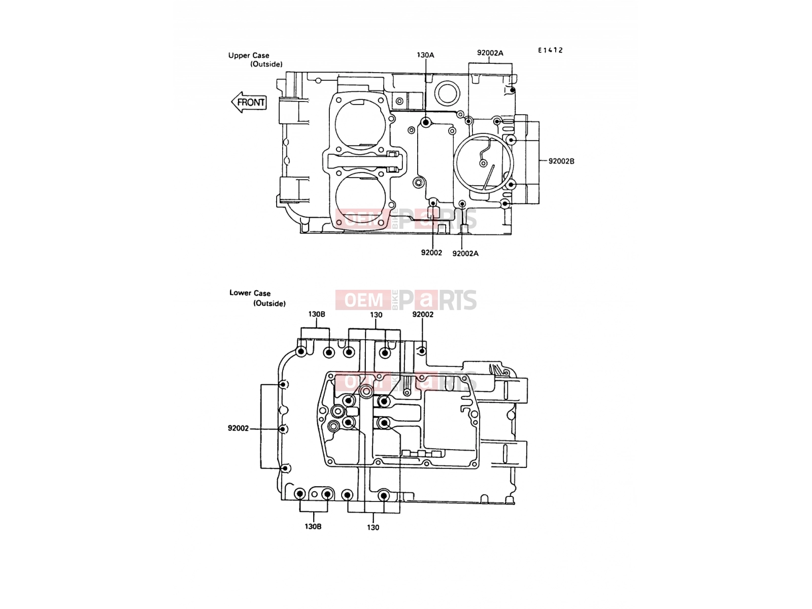 KAWASAKI 1989 Crankcase Bolt Pattern