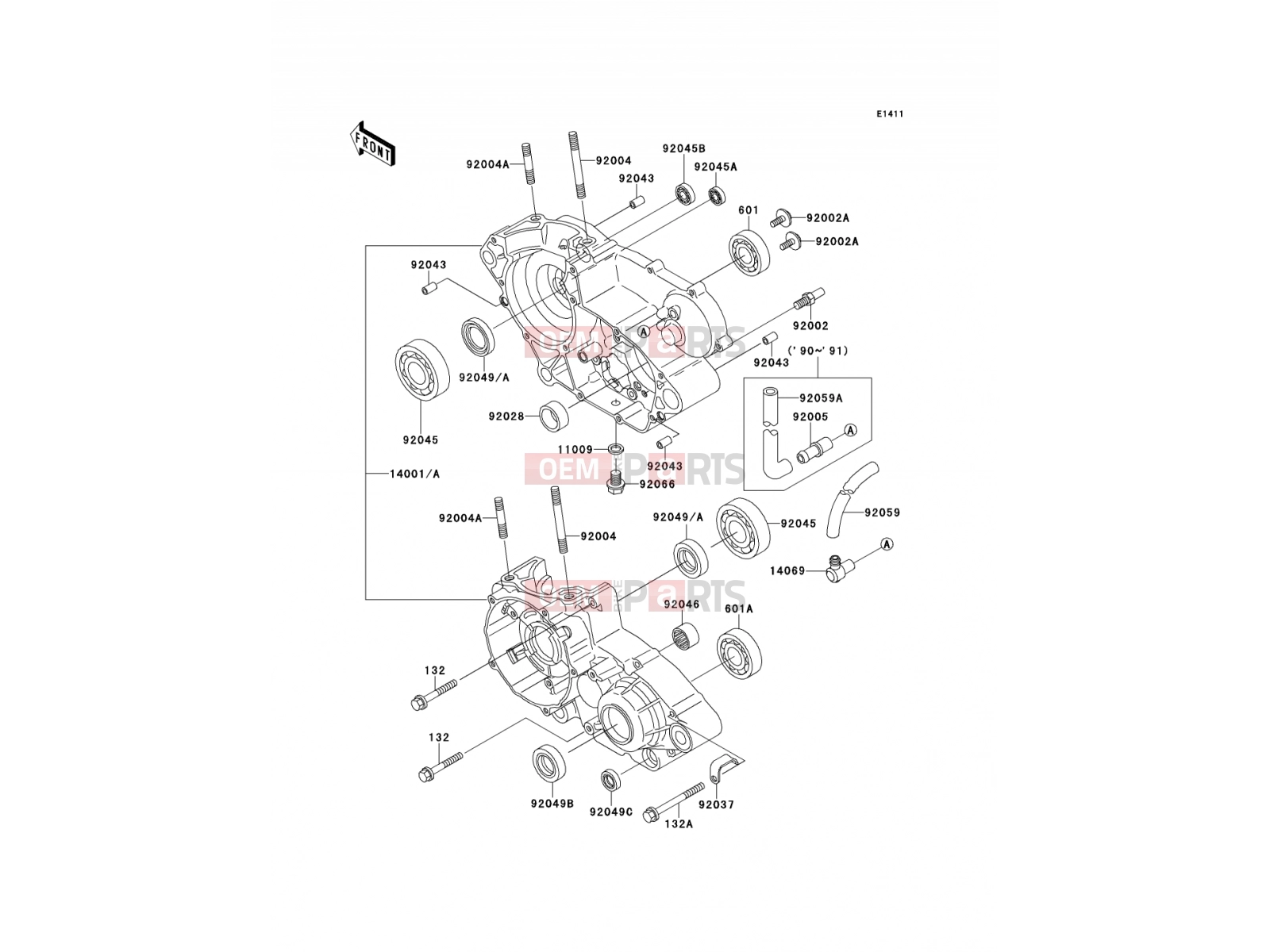 KAWASAKI 1990 Crankcase
