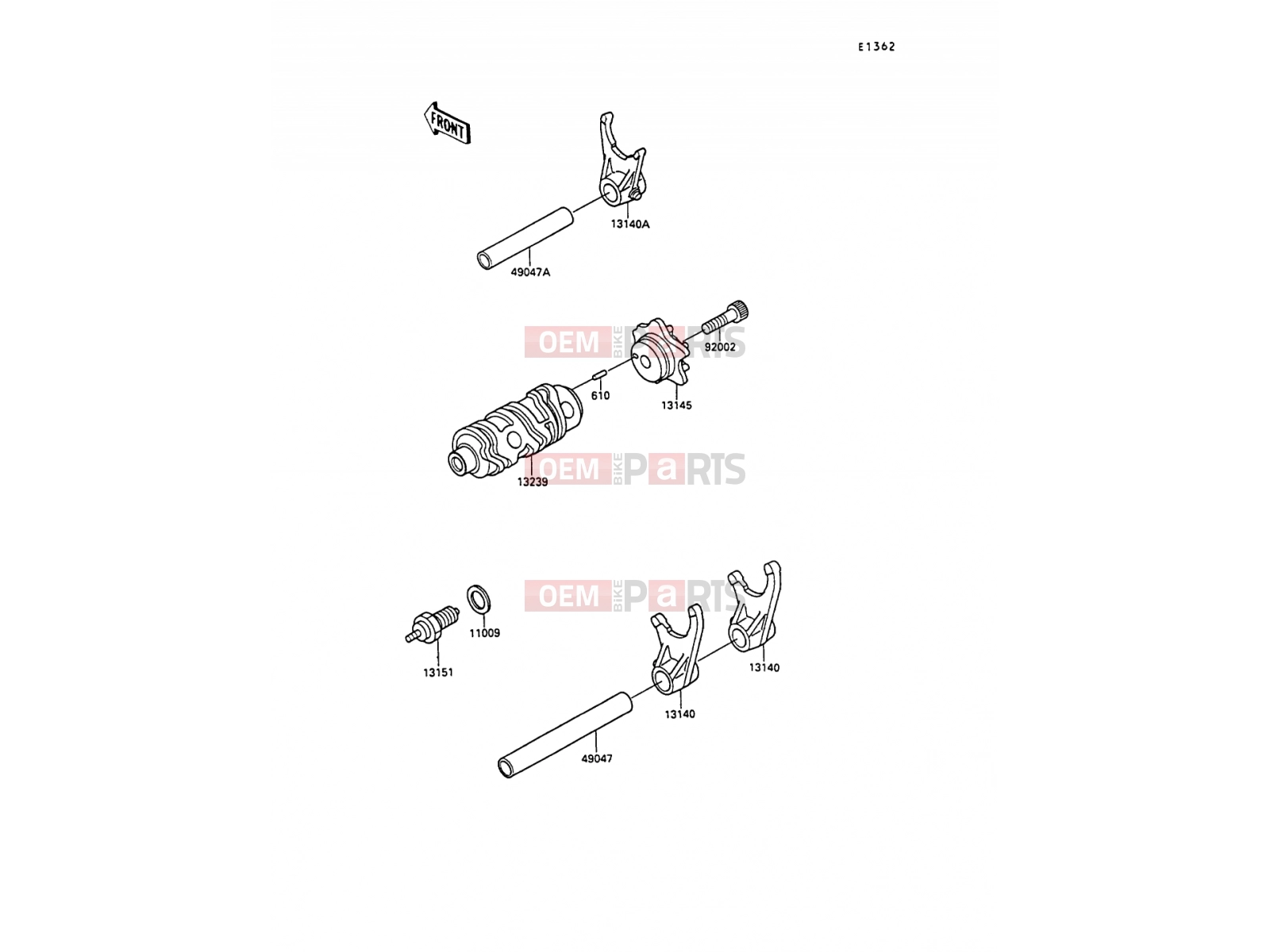 KAWASAKI 1990 Change Drum/Shift Fork