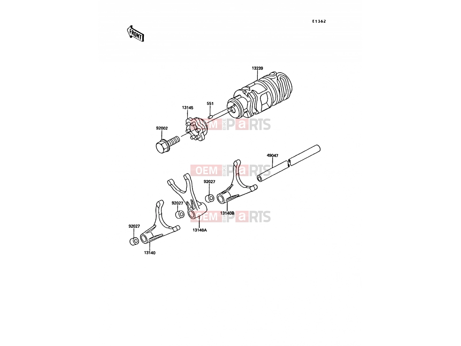 KAWASAKI 1990 Change Drum/Shift Fork
