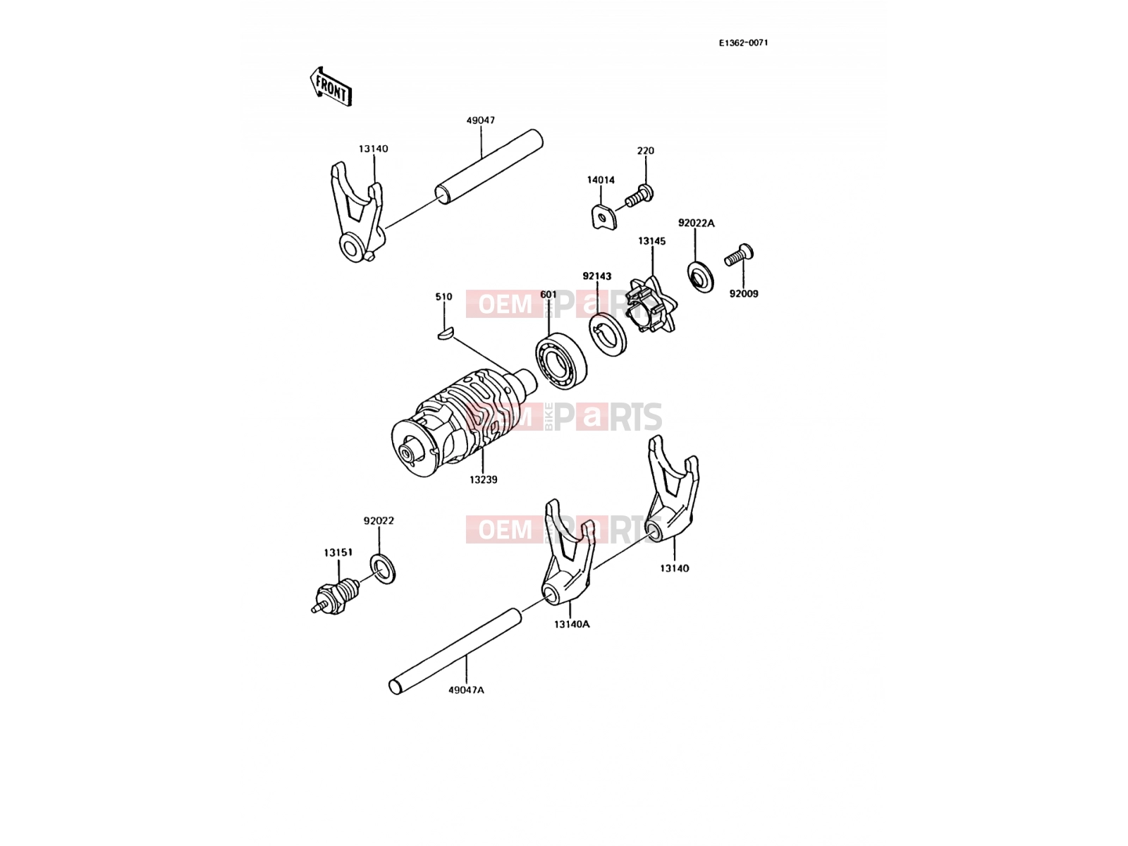 KAWASAKI 1991 Change Drum/Shift Fork