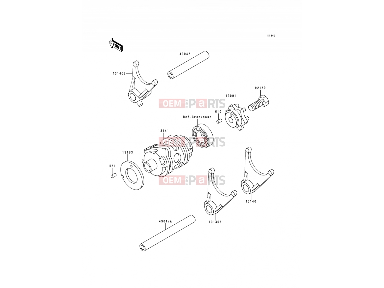 KAWASAKI 1991 Change Drum/Shift Fork