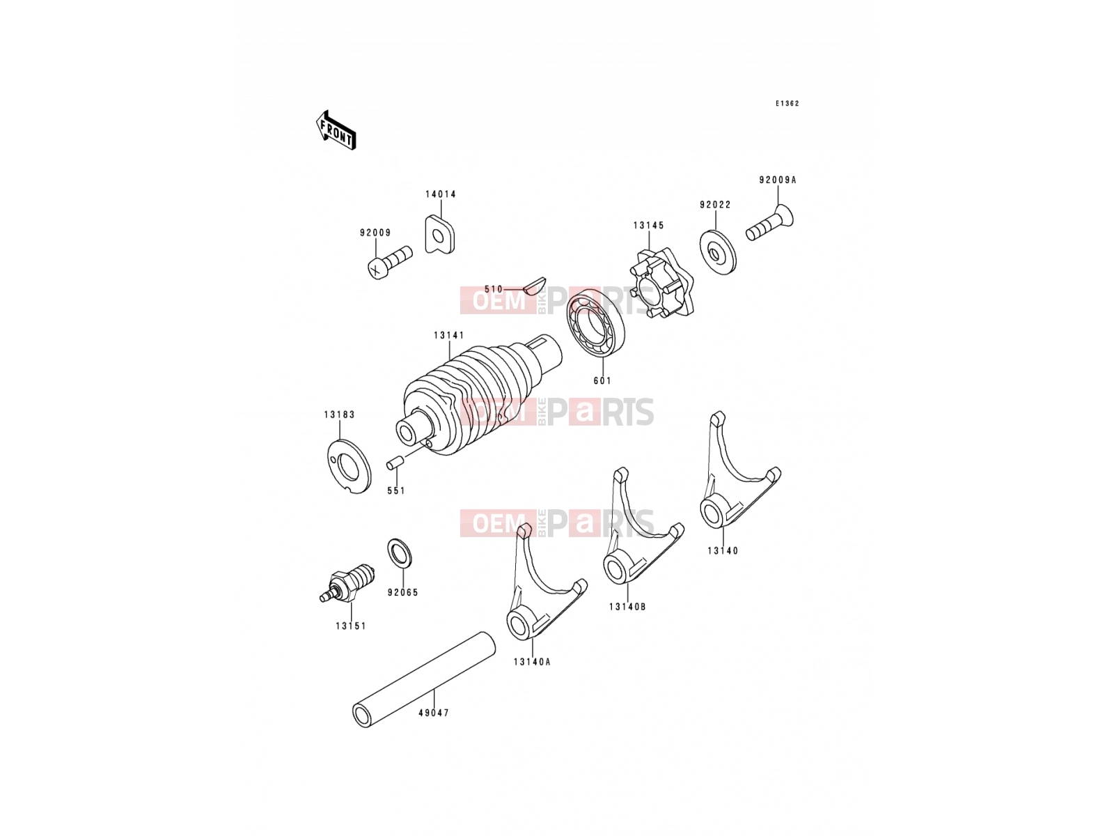 KAWASAKI 1992 Change Drum/Shift Fork