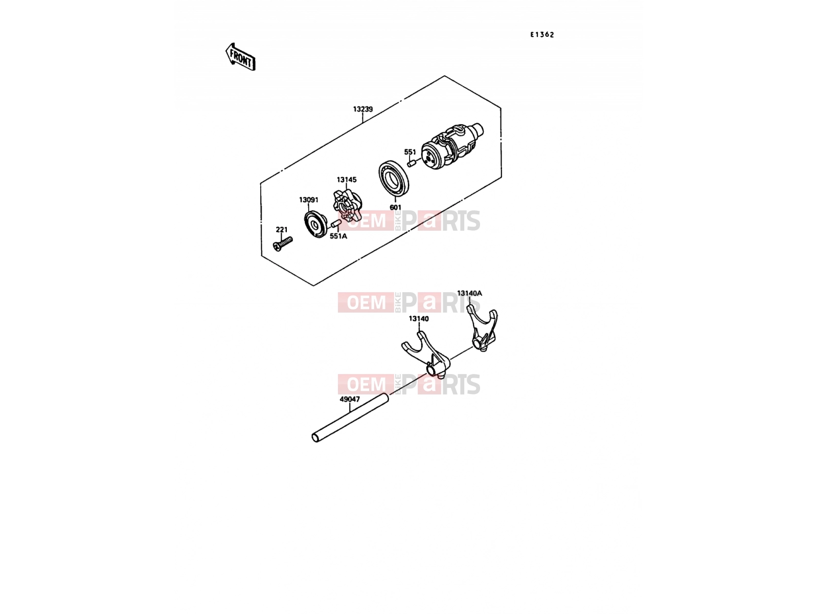 KAWASAKI 1992 Change Drum/Shift Fork
