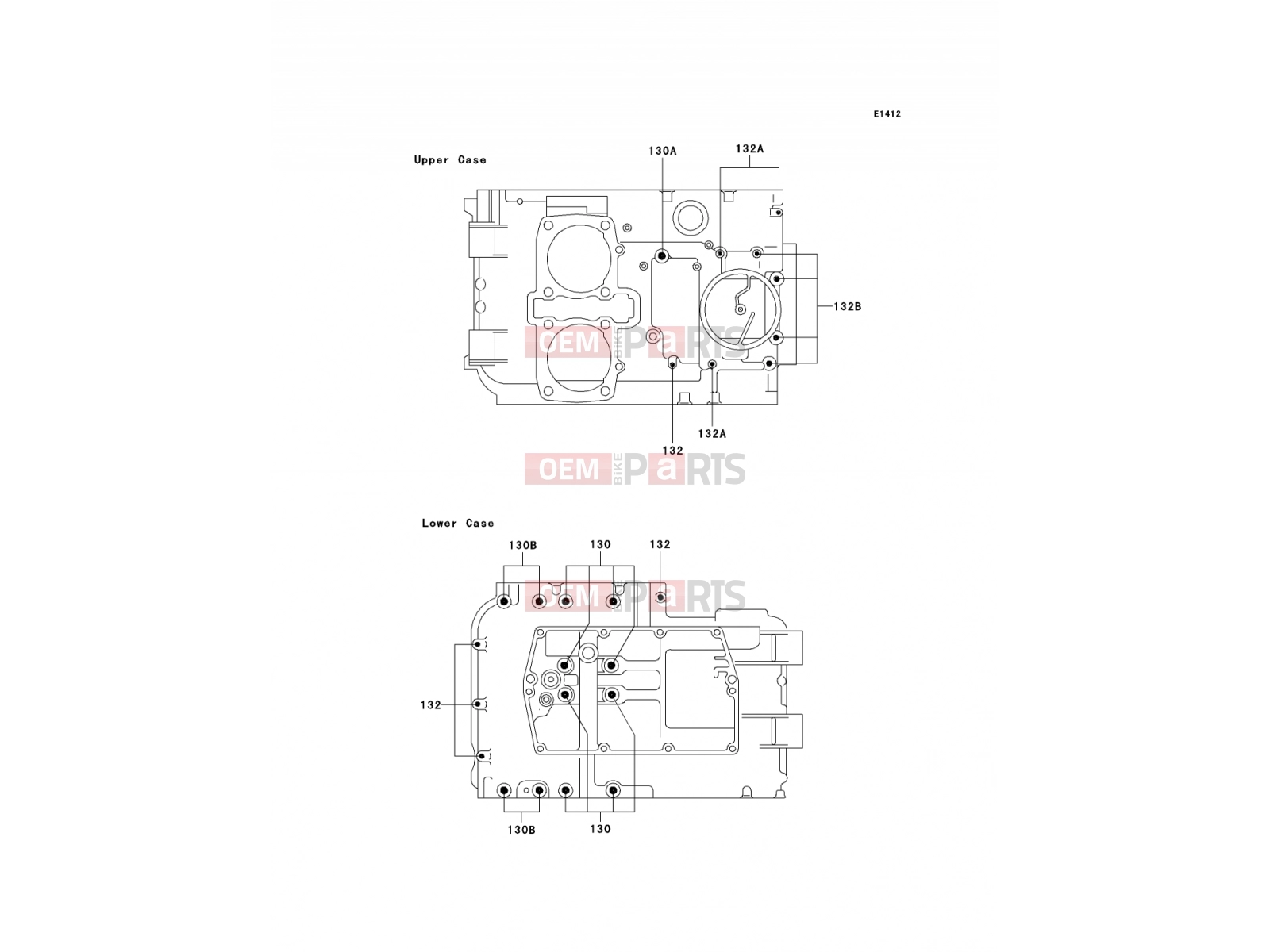 KAWASAKI 1997 Crankcase Bolt Pattern