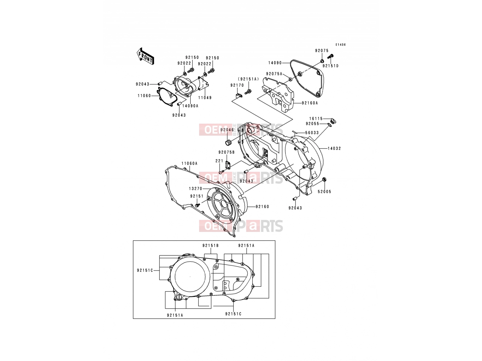 KAWASAKI 1999 Right Engine Cover(s)
