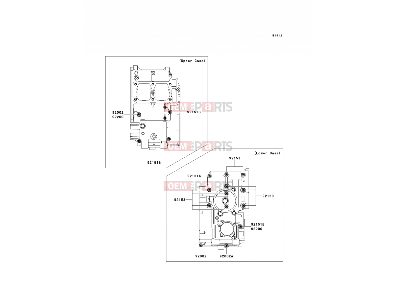 KAWASAKI 2009 Crankcase Bolt Pattern