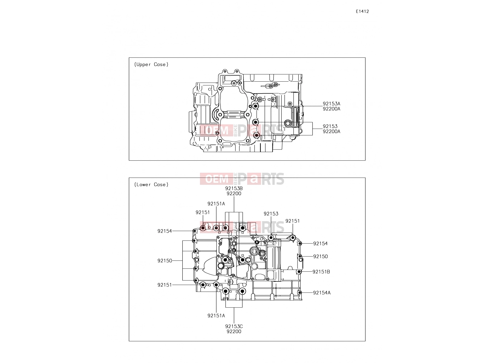 KAWASAKI 2017 Crankcase Bolt Pattern
