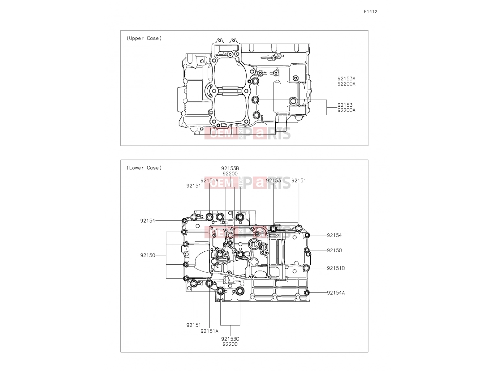 KAWASAKI 2017 Crankcase Bolt Pattern