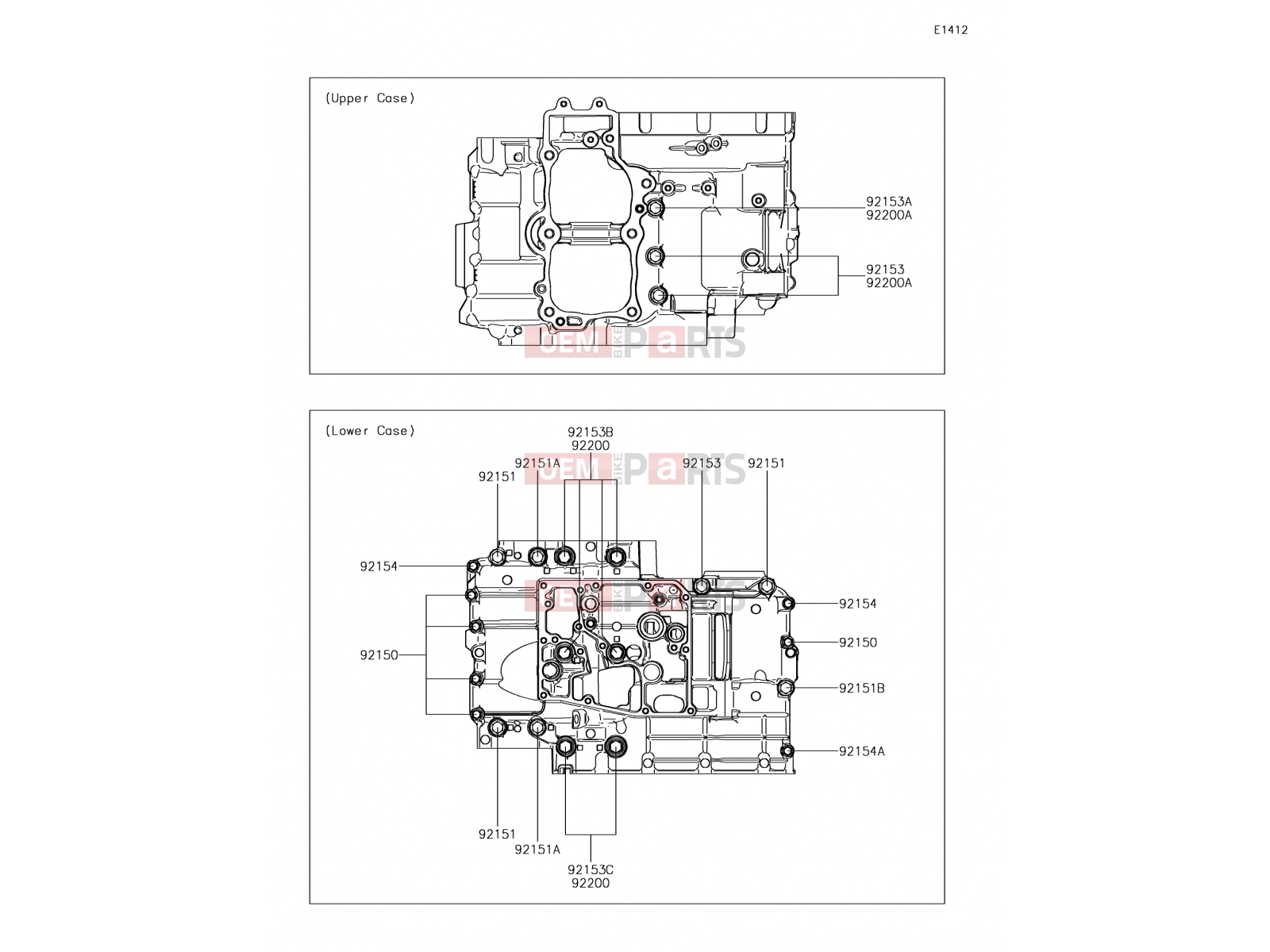 KAWASAKI 2018 Crankcase Bolt Pattern