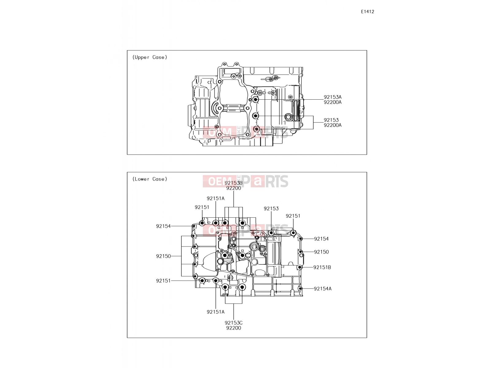 KAWASAKI 2018 Crankcase Bolt Pattern