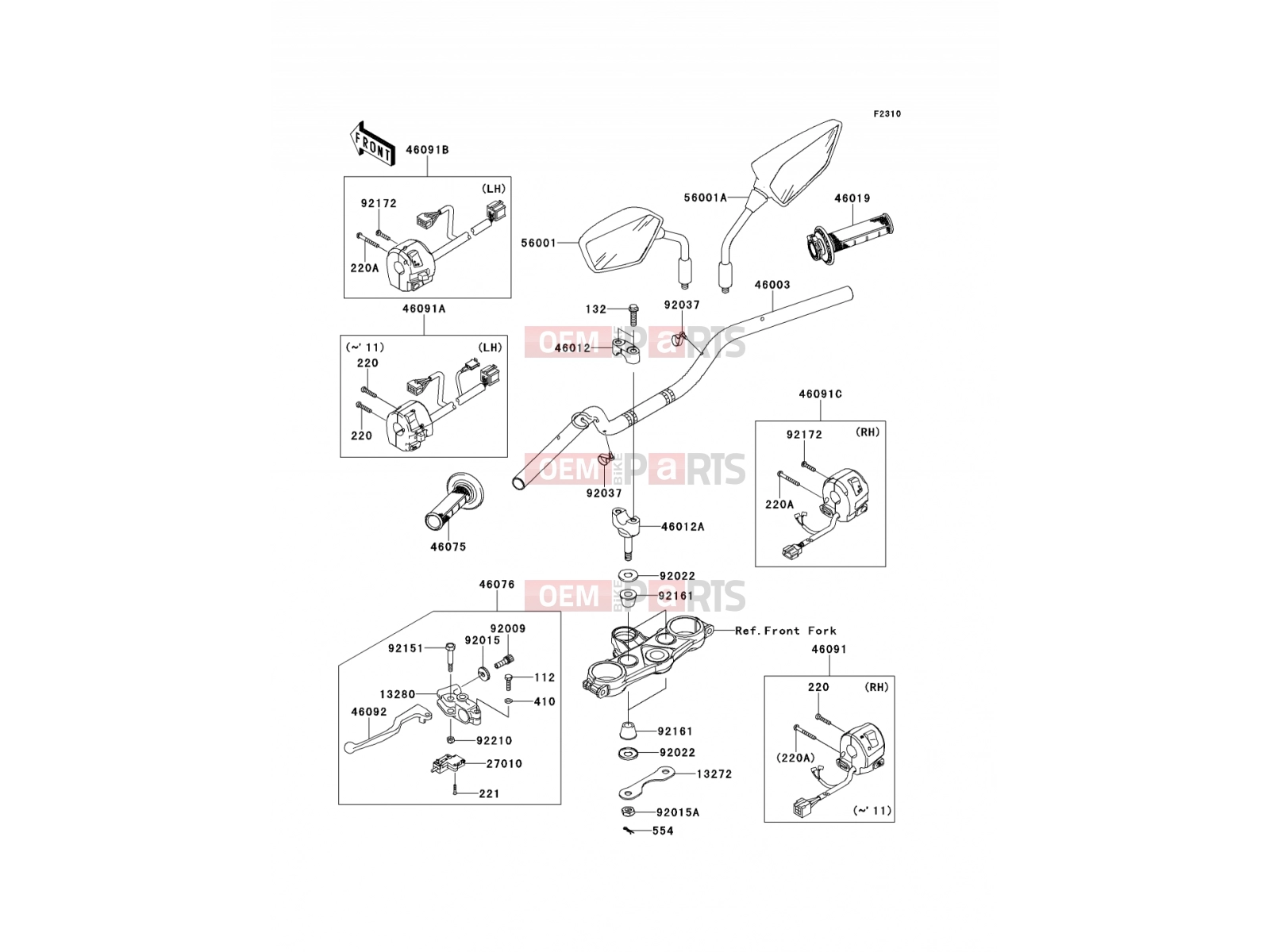 KAWASAKI 2010 Handlebar
