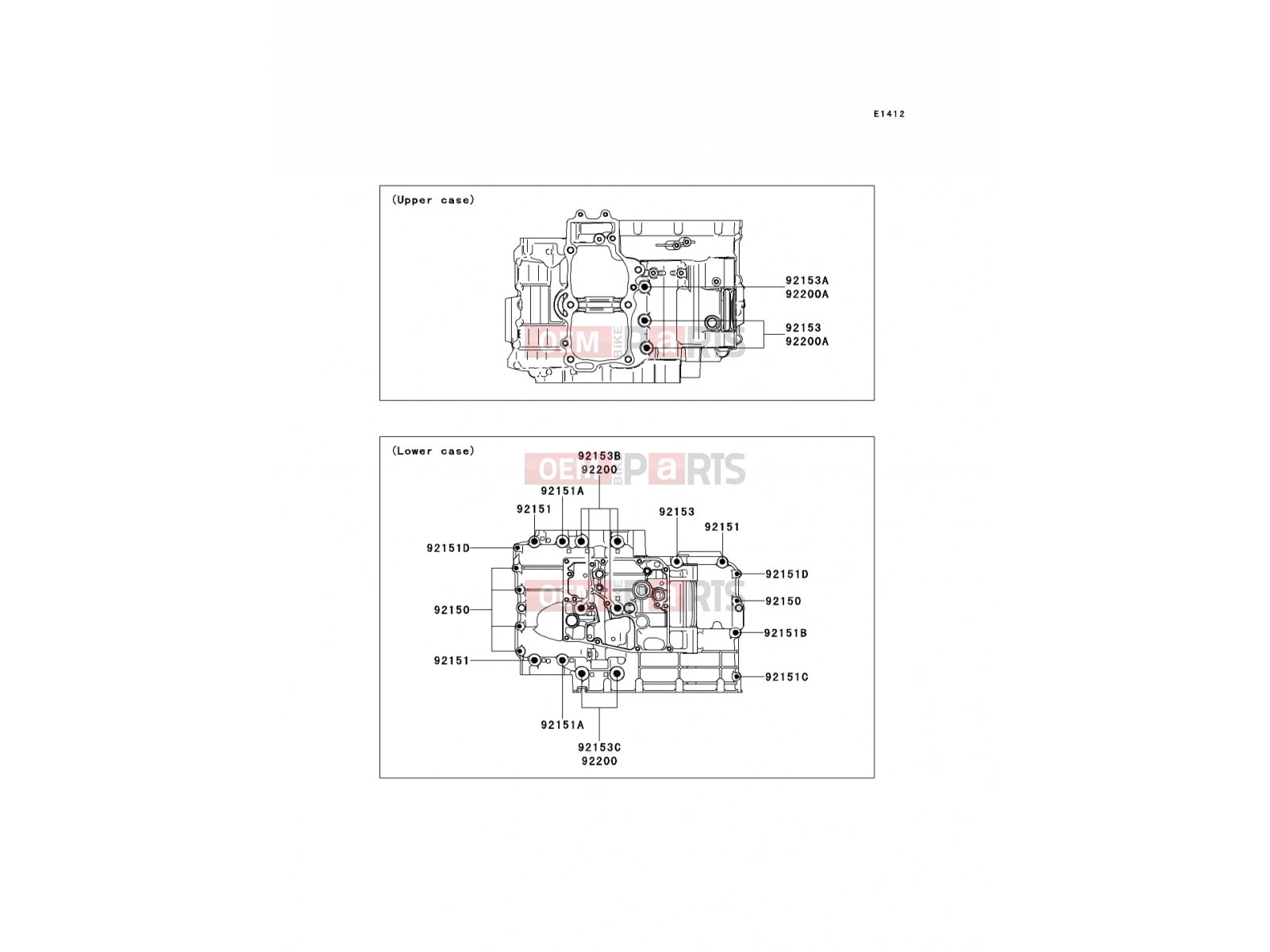 KAWASAKI 2010 Crankcase Bolt Pattern