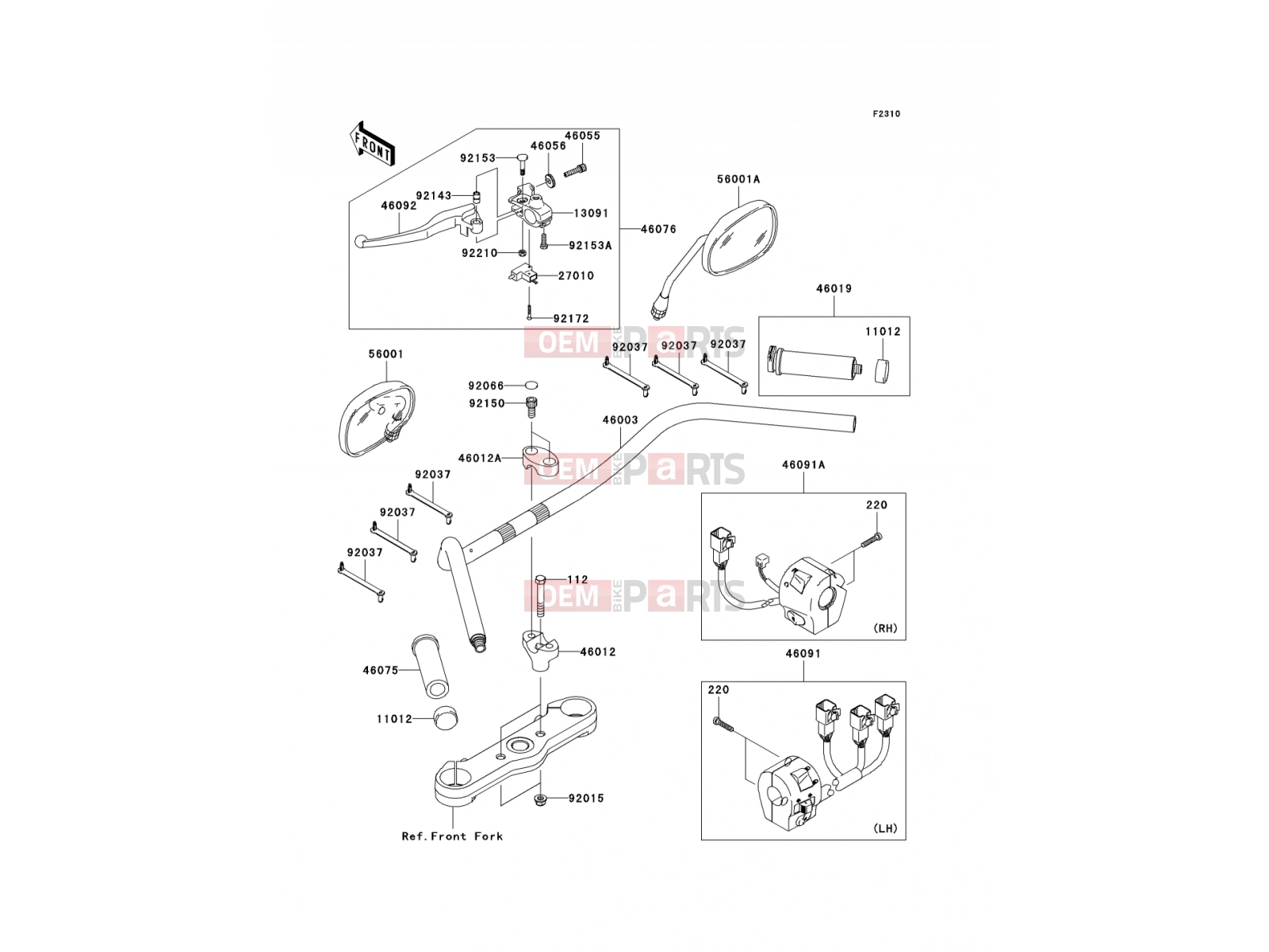 KAWASAKI 2010 Handlebar