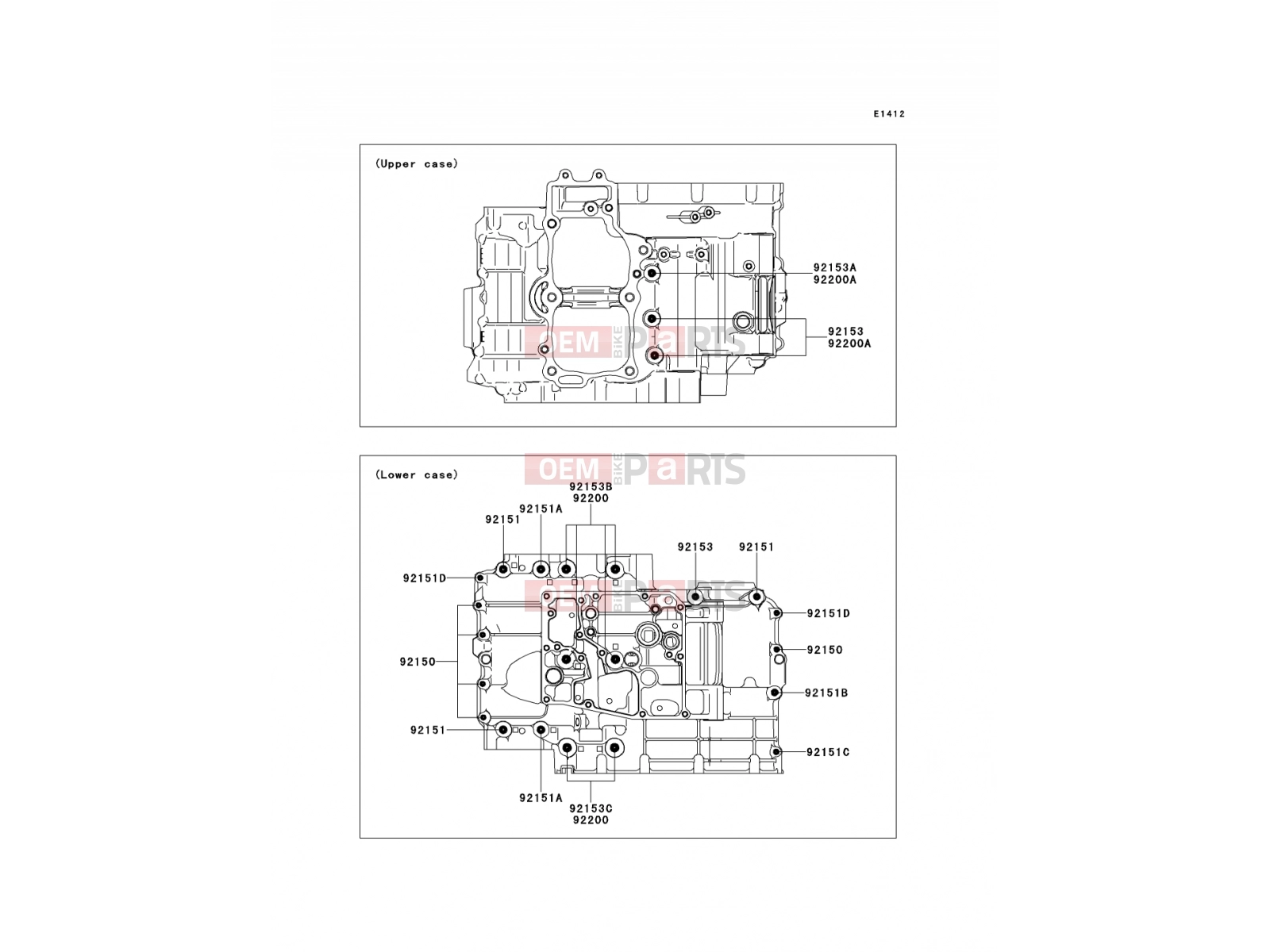 KAWASAKI 2011 Crankcase Bolt Pattern