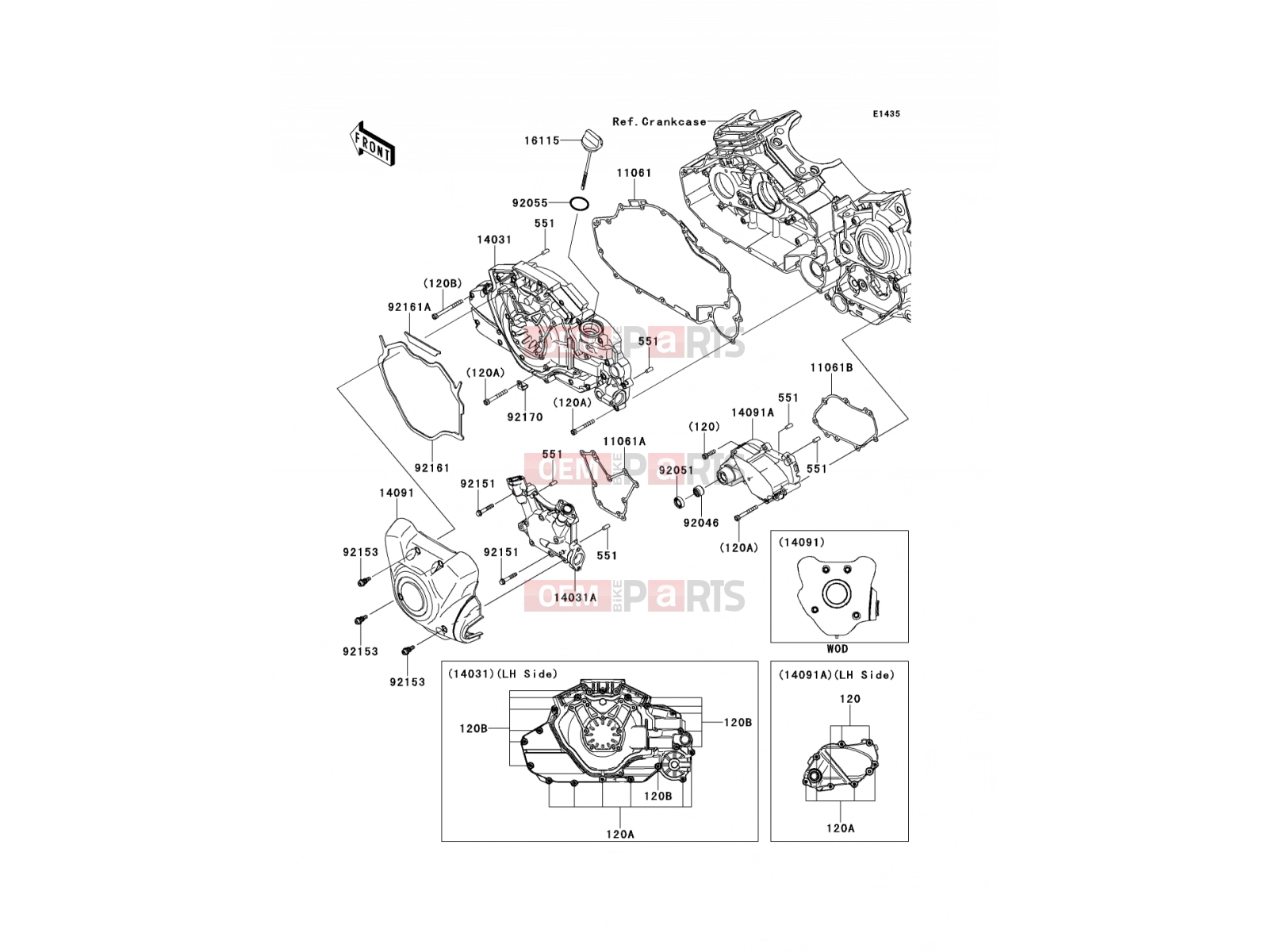 KAWASAKI 2012 Left Engine Cover(s)