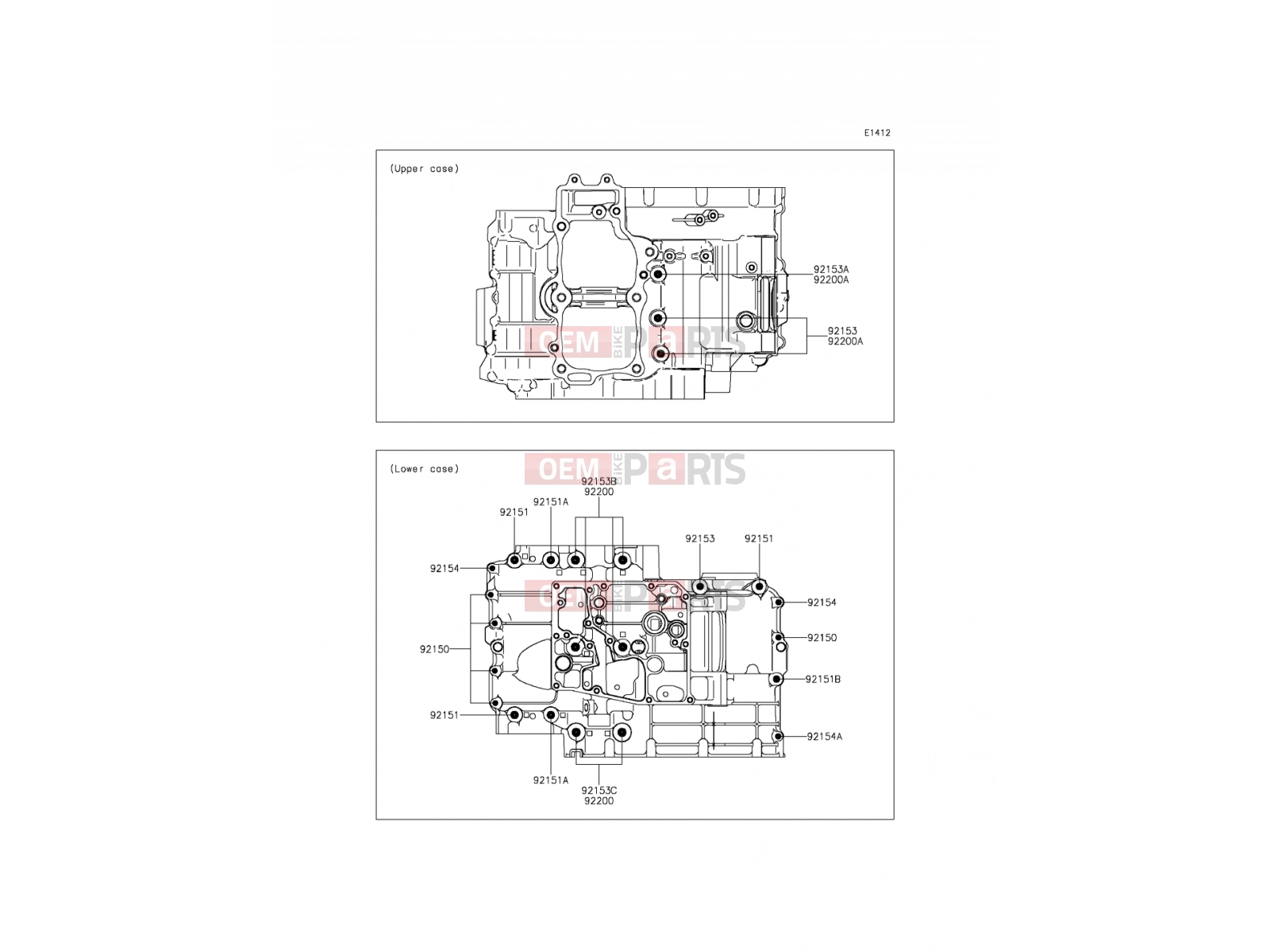 KAWASAKI 2013 Crankcase Bolt Pattern