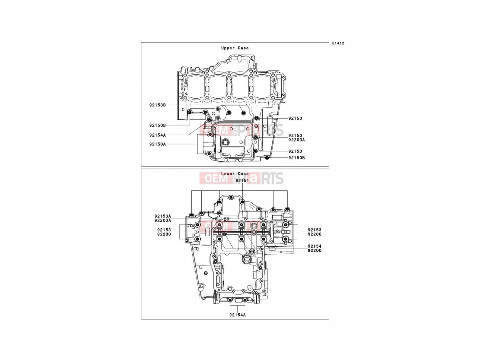 KAWASAKI 2013 Crankcase Bolt Pattern