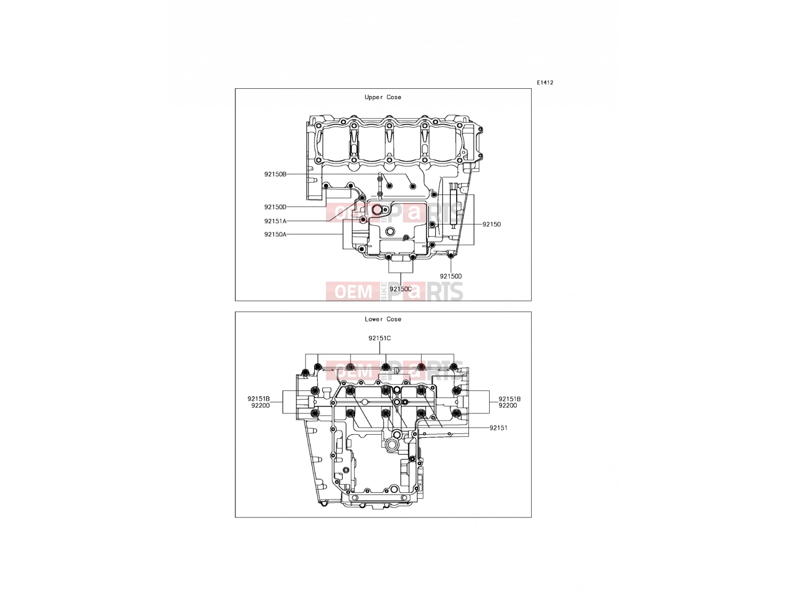 KAWASAKI 2013 Crankcase Bolt Pattern
