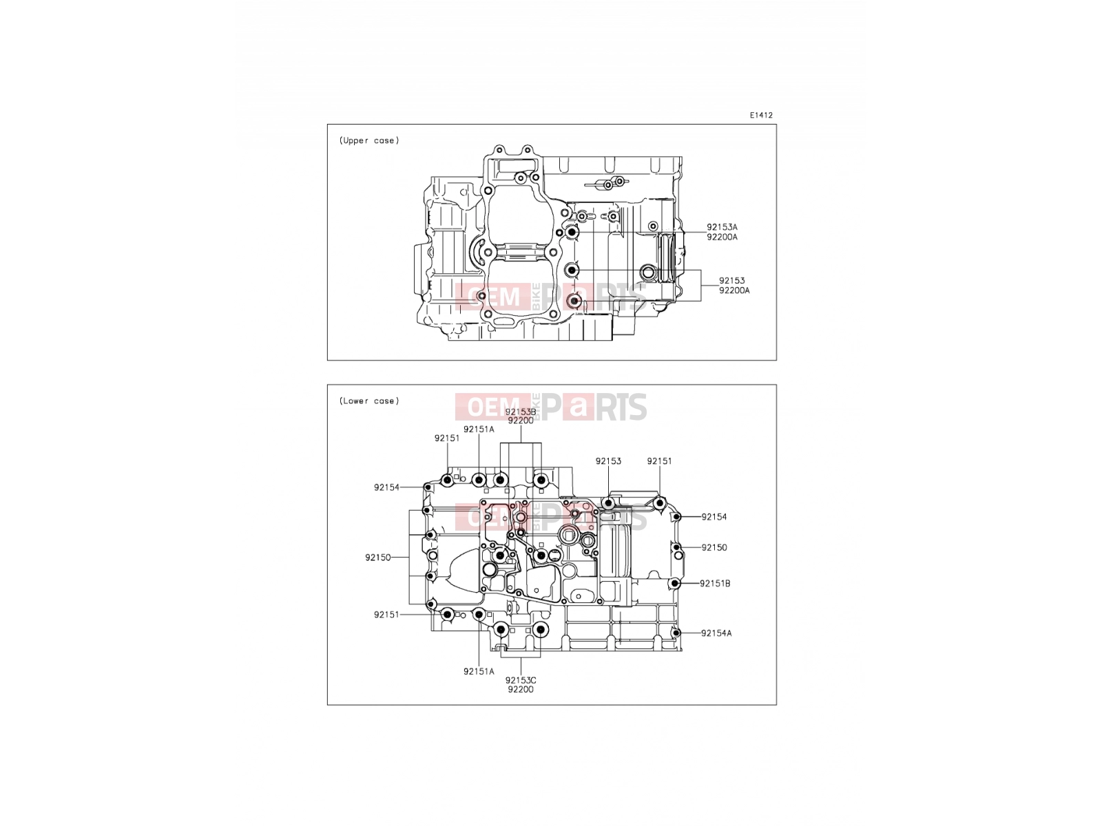 KAWASAKI 2014 Crankcase Bolt Pattern