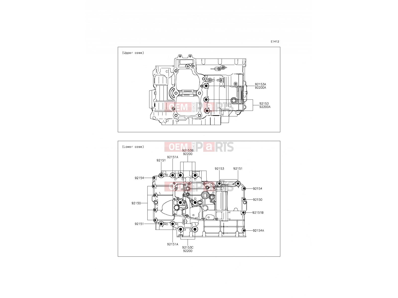 KAWASAKI 2014 Crankcase Bolt Pattern