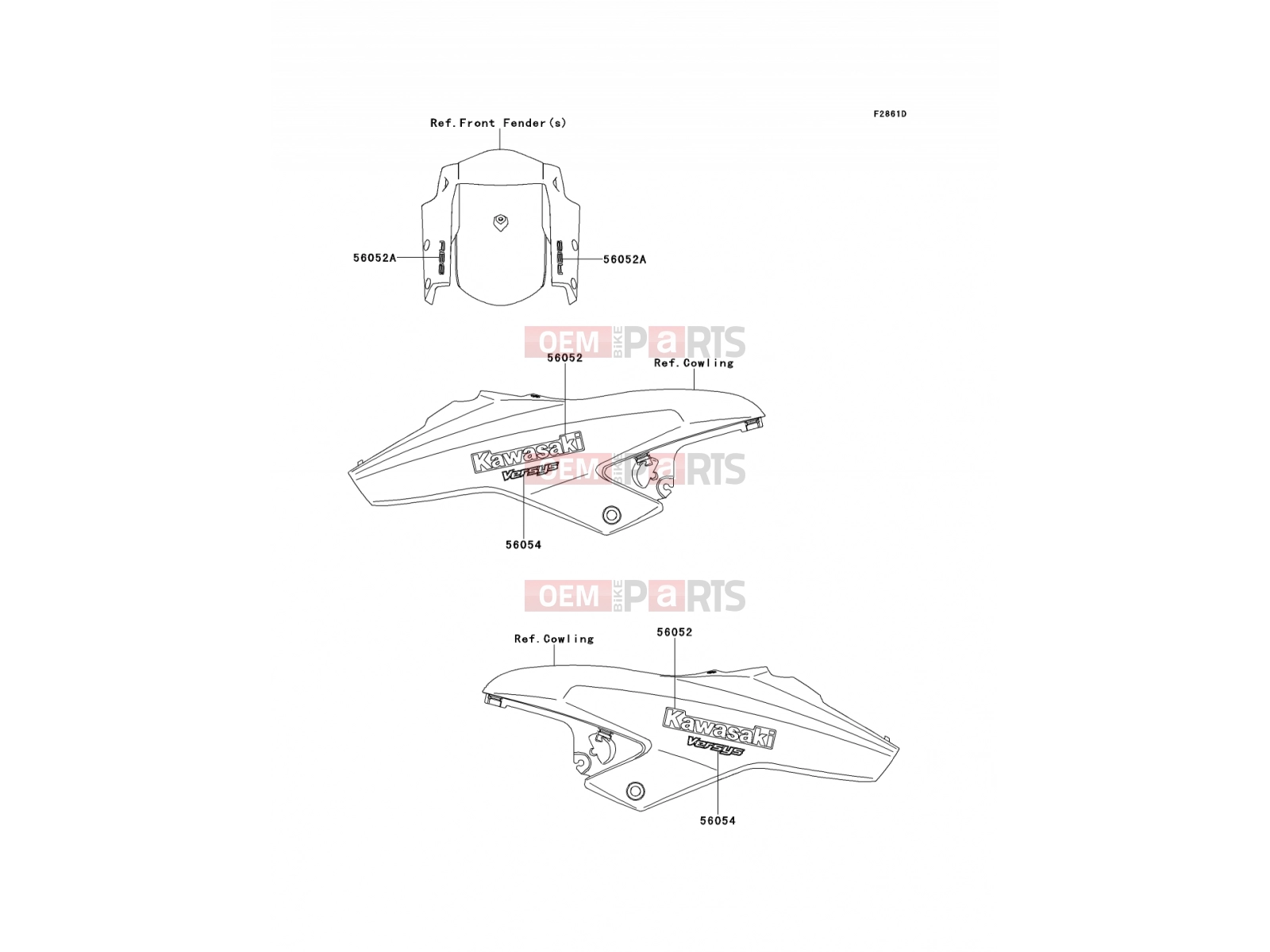 KAWASAKI 2014 Decals(White)
