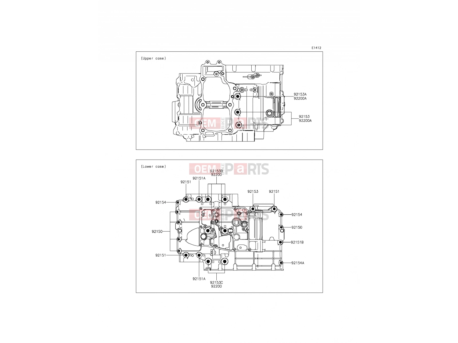 KAWASAKI 2015 Crankcase Bolt Pattern