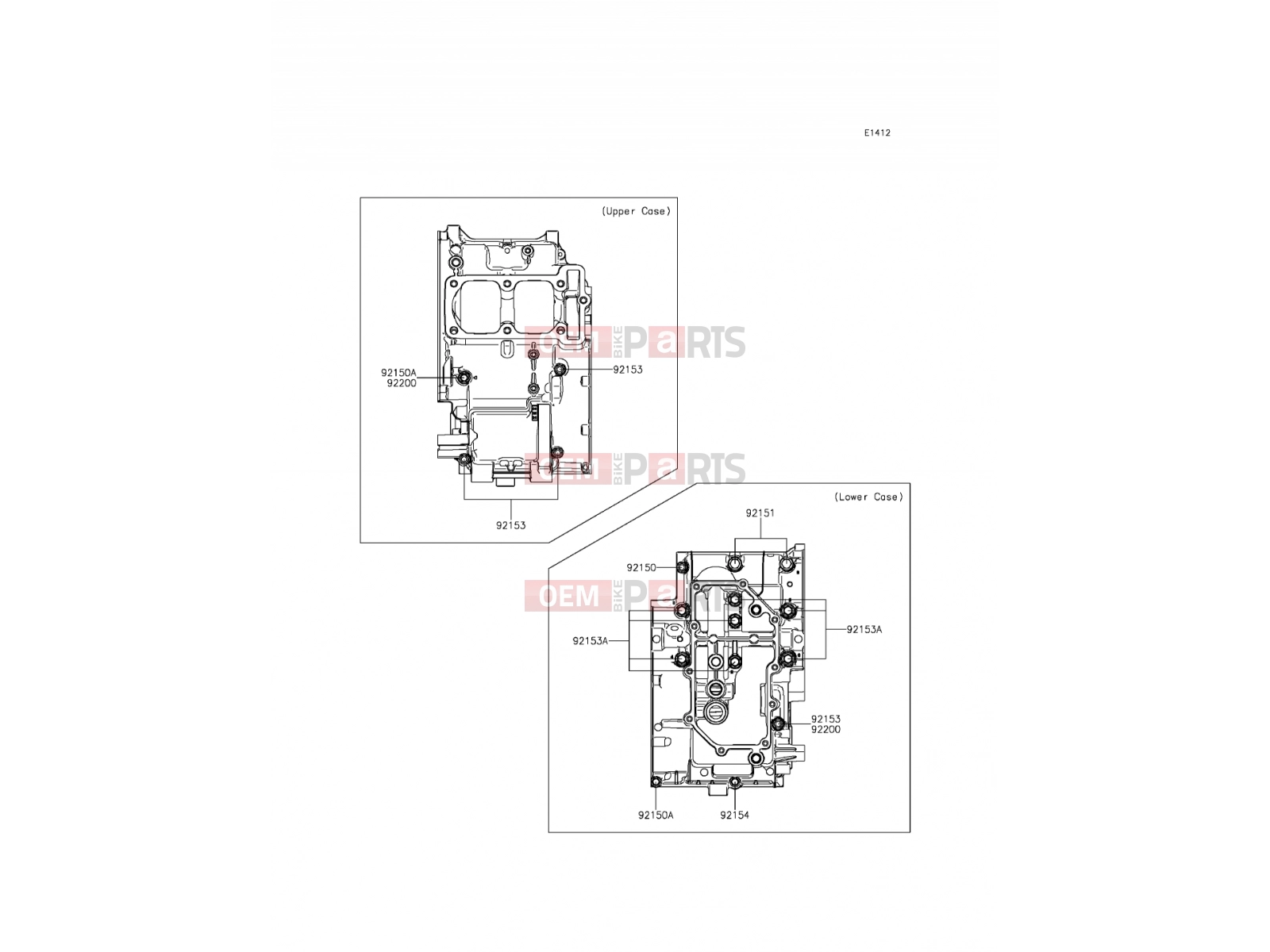 KAWASAKI 2015 Crankcase Bolt Pattern