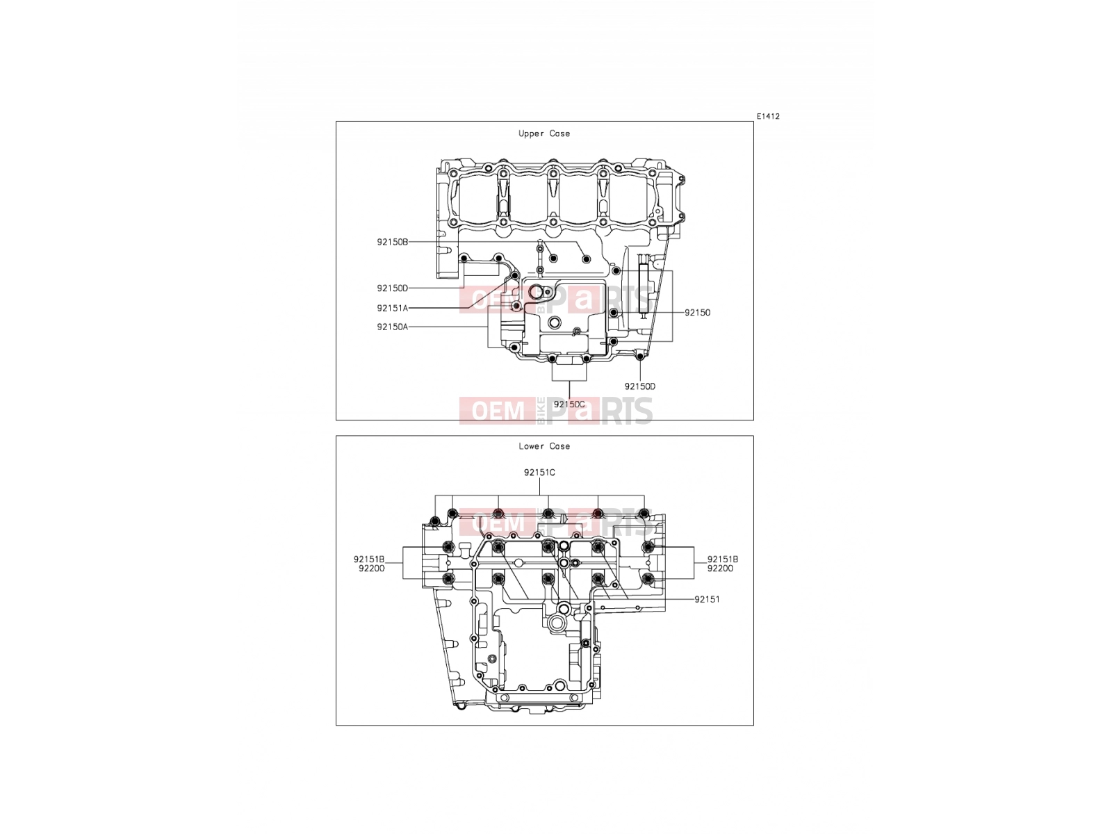 KAWASAKI 2015 Crankcase Bolt Pattern