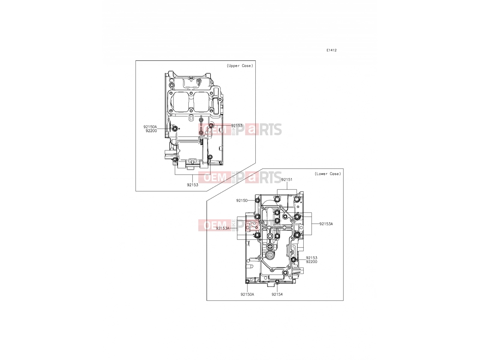 KAWASAKI 2016 Crankcase Bolt Pattern