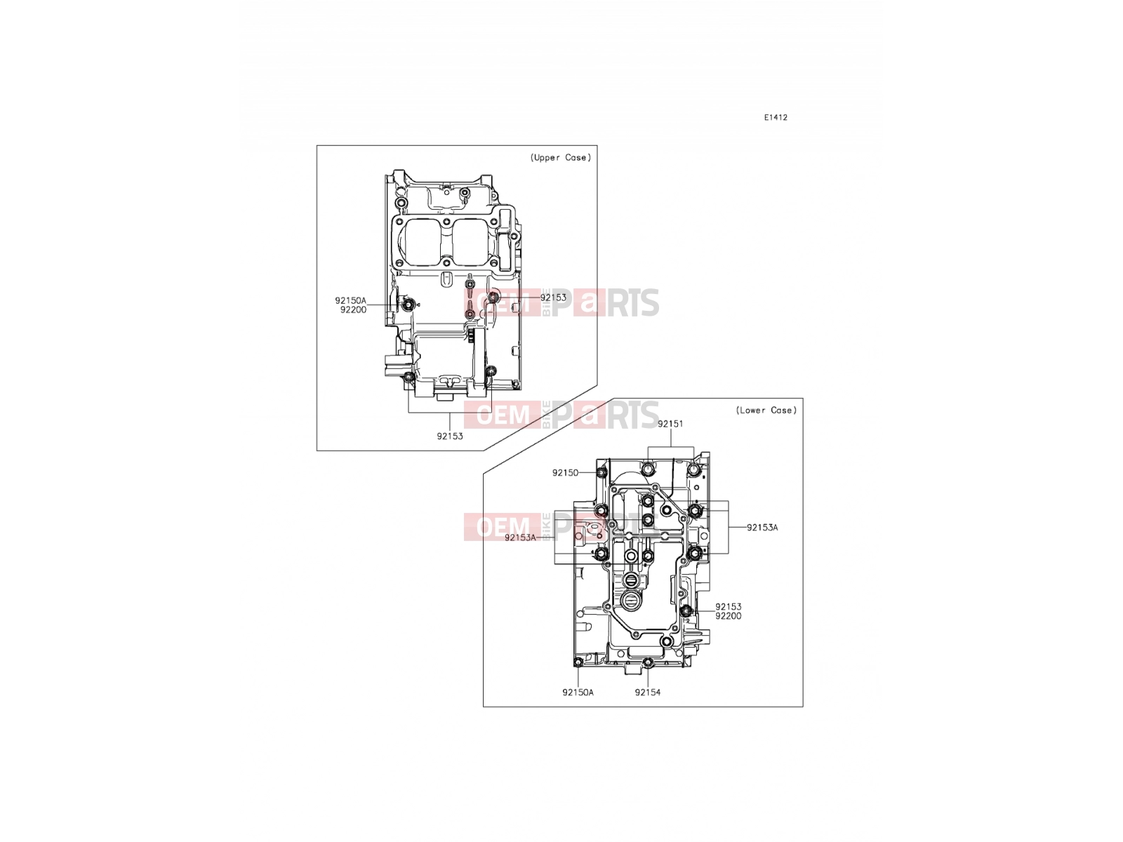 KAWASAKI 2016 Crankcase Bolt Pattern