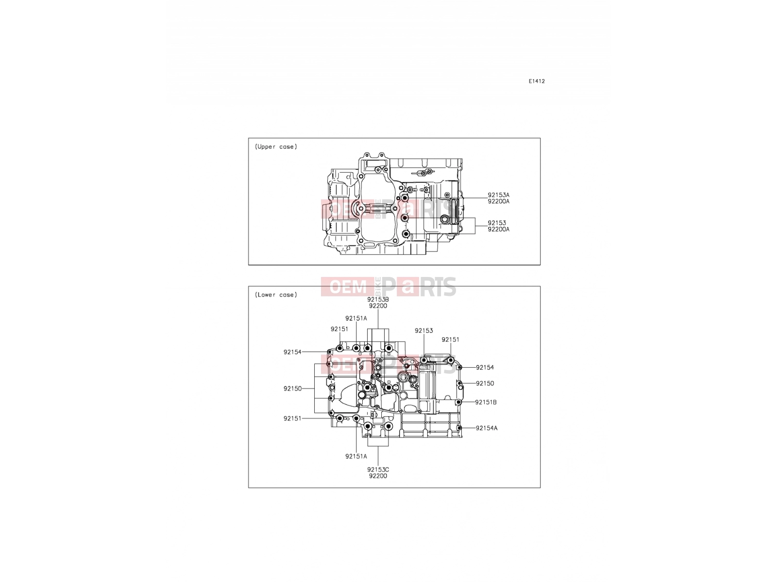 KAWASAKI 2016 Crankcase Bolt Pattern
